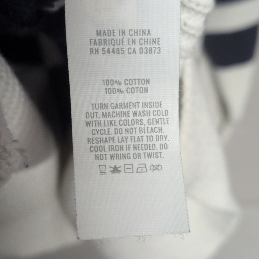 Aerie 1/4 Zip Beyond Sweater, Oversized Fit Blue Stripe Cotton Ribbed Sweater XS - Picture 7 of 7